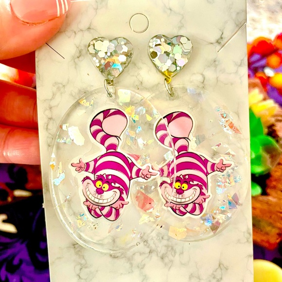 Cheshire Cat Acrylic Earrings - Picture 3 of 5
